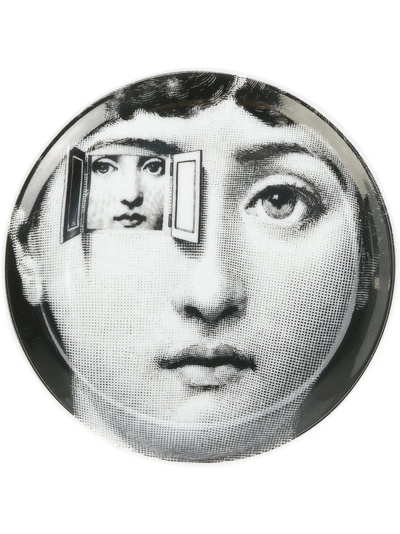 Fornasetti Profumi Face Print Coaster In Black