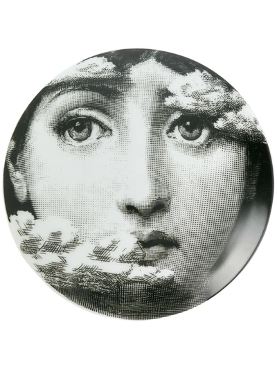 Fornasetti Profumi Face Print Plate In White
