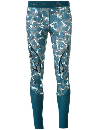 Adidas By Stella Mccartney Camouflage Print Leggings - Blue