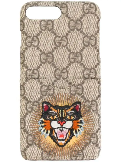 Gucci 'angry Cat' Iphone 6/7-hülle In Neutrals