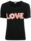 Fendi Love Applique T-shirt In Black