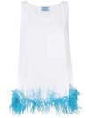 Prada Trimmed Hem Sleeveless Top - White