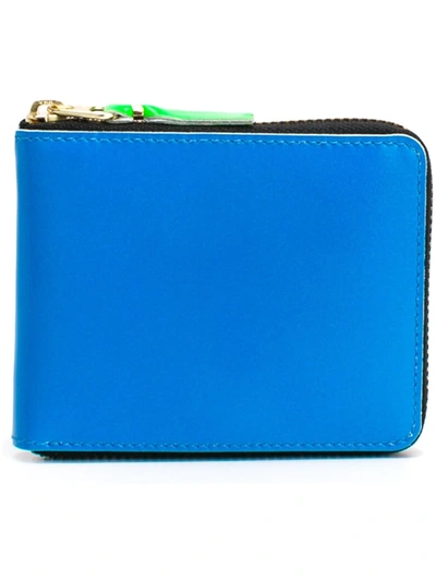 Comme Des Garçons Zip Wallet In Blue