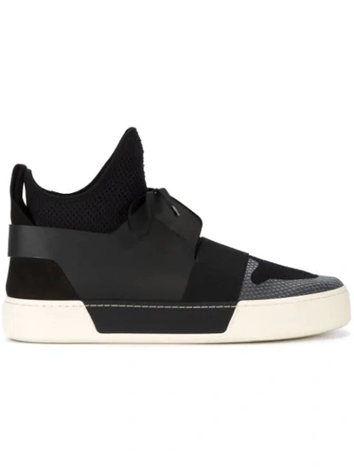 Balenciaga Men's Multi-material High-top Trainer Sneaker In Black