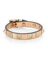 Valentino Garavani Rockstud Leather Bracelet In Copper