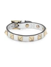 Valentino Garavani Rockstud Leather Bracelet In Silver