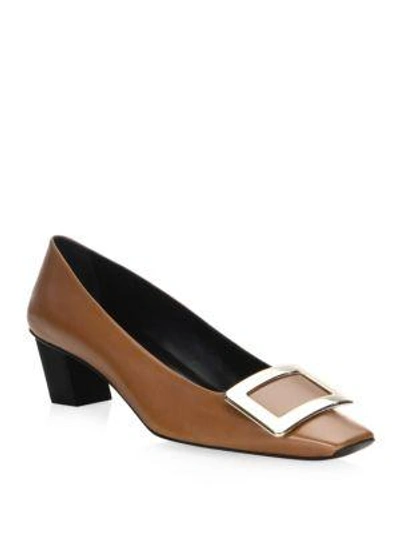 Tod's Belle Vivier Leather Pumps In Brown