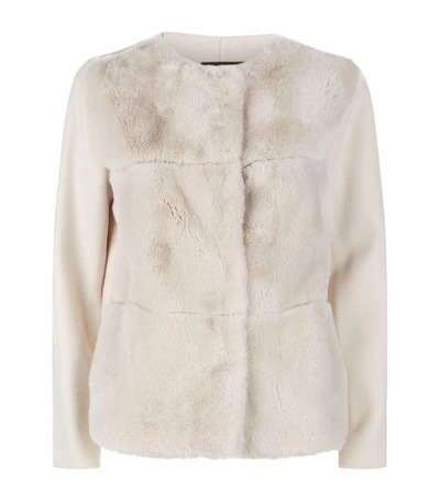 Weekend Max Mara Rabbit Fur Jacket In Ivory | ModeSens