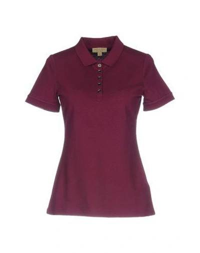 Burberry Polo Shirt In Mauve