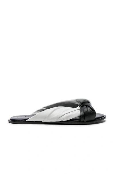 Haider Ackermann Black And White Flat Leather Sandals