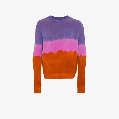 The Elder Statesman Striped Dyed Cashmere Sweater - Multicolour
