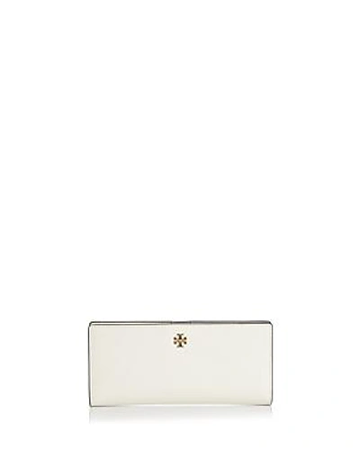 Tory Burch Robinson Slim Saffiano Leather Wallet In New Ivory/gold