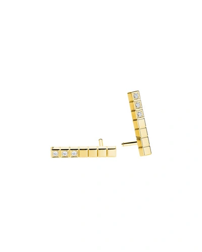 Chopard Ice Cube Diamond Bar Earrings In 18k Gold