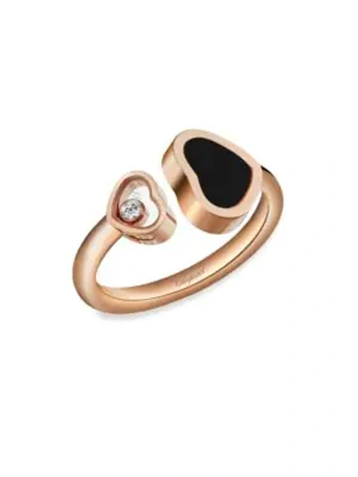 Chopard Happy Hearts 18ct Rose-gold And 0.05ct Round-cut Diamond Ring In 18-carat Rose Gold