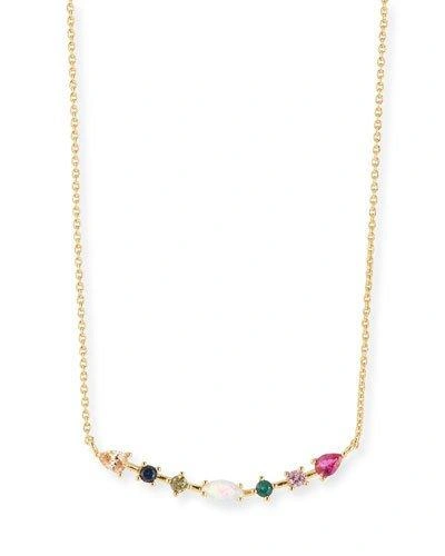 Tai Rainbow Opalescent Bar Necklace In Gold