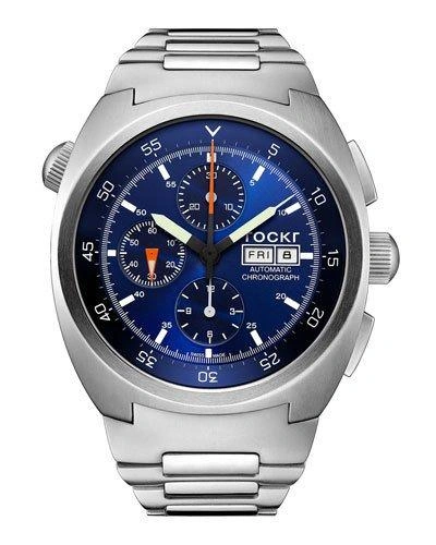Tockr Watches Air Defender Chronograph Stainless Steel Watch, Blue