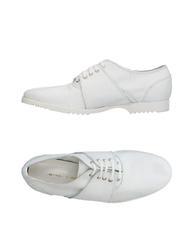 Comme Des Garçons Laced Shoes In White