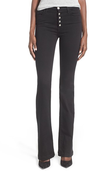 J Brand 'maria' High Rise Flare Jeans (seriously Black) | ModeSens