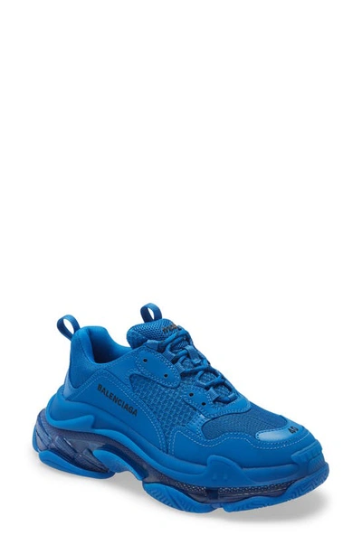 Balenciaga Triple S Clear Sole Sneaker In Blue