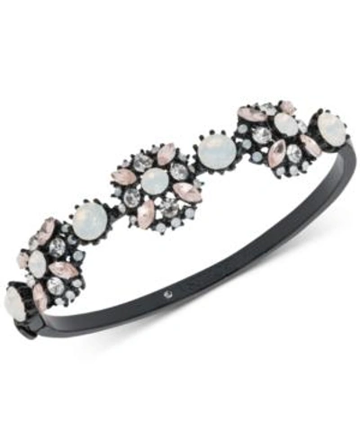 Marchesa Black-tone Multi-stone Bangle Bracelet