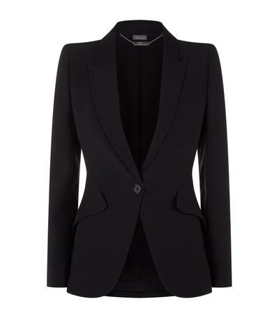 Alexander Mcqueen Peak Shoulder Blazer In Red