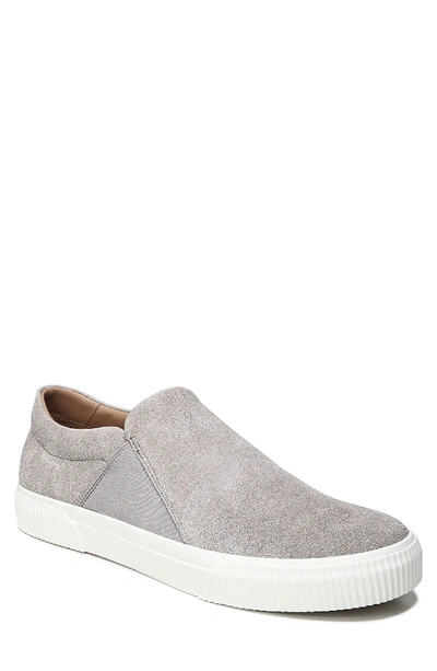 Vince Men's Kelvin Distressed Nubuck Leather Slip-on Sneakers In Gray