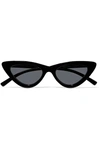 Le Specs + Adam Selman The Last Lolita Cat-eye Acetate Sunglasses In Black