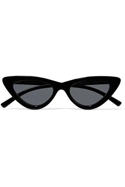 Le Specs + Adam Selman The Last Lolita Cat-eye Acetate Sunglasses In Black