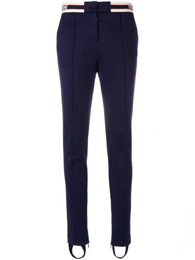 Gucci Striped-waist Technical-jersey Trousers In Blue