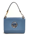 Fendi Kan I Logo Leather Shoulder Bag In Bright Blue