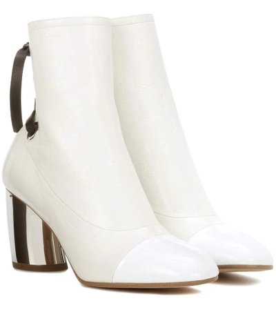 Proenza Schouler Glossed-leather Ankle Boots In White