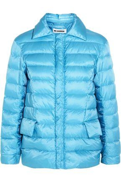 Jil Sander Quilted Shell Down Jacket In Light Blue