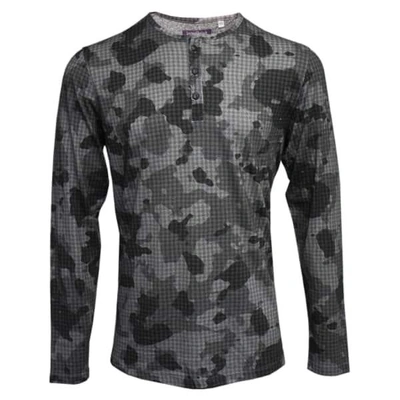 Lords Of Harlech Norbert Henley In Charcoal Camo