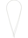 Dsquared2 Double Cross Necklace In Metallic