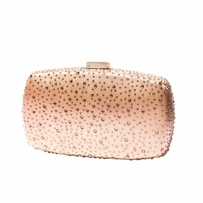 Nissa Nude Clutch With Transparent Crystals