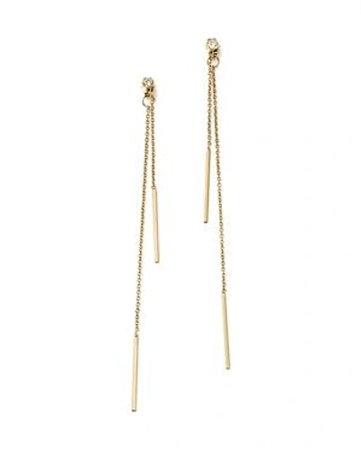 Zoë Chicco 14k Yellow Gold Bar Drop Earrings With Diamonds In White/gold