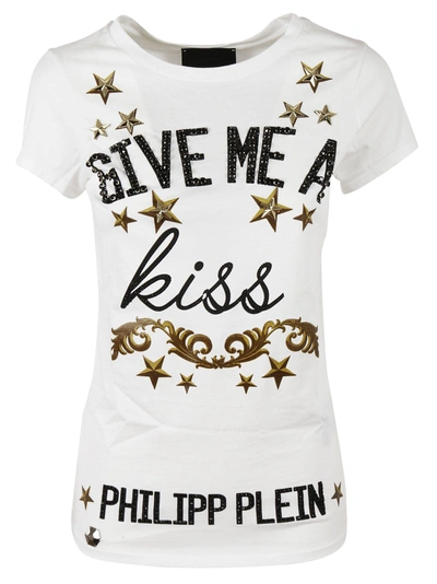 Philipp Plein Give Me A Kiss T-shirt In White