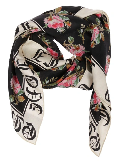 Gucci Foulard "blind For Love" Silk Scarf In Nero