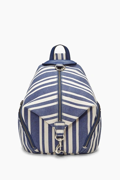 Rebecca Minkoff Julian Canvas Backpack - Blue In Navy Stripe
