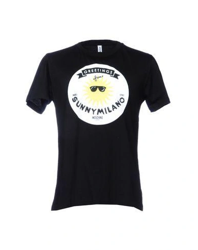 Moschino Swim T-shirts In Black
