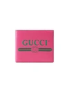 Gucci 1980's Printed Leather Wallet In 8840 Pink