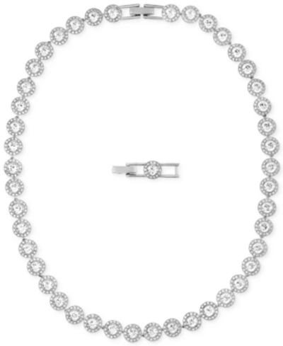 Swarovski Rhodium-plated Crystal All-around Necklace In Silver