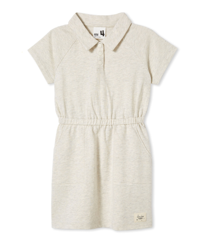 Cotton On Toddler Girls Rachel Short Sleeve Dress In Oatmeal Marle