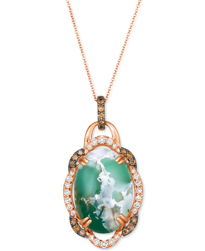 Le Vian Aquaprase Candy & Diamond (5/8 Ct. T.w.) Adjustable Pendant Necklace In 14k Rose Gold