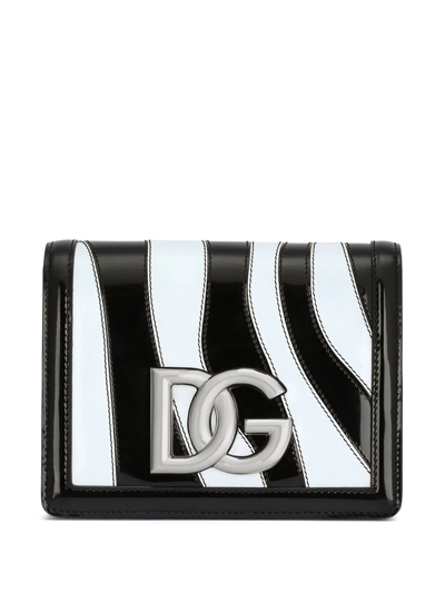 Dolce & Gabbana 3.5 Zebra Print Crossbody Bag In White Black