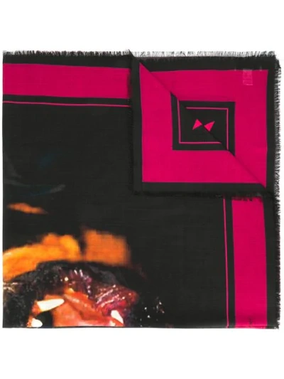 Givenchy Rottweiler Print Scarf In Black