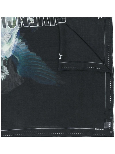 Givenchy Logo Embroidered Scarf In Blue