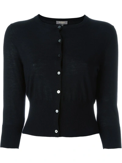 N•peal Cashmere Superfine Cropped Cardigan In Black