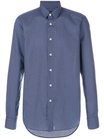 Dell'oglio Long Sleeved Button Up Shirt In Blue