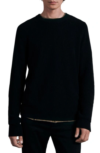 Rag & Bone Pierce Rib Cashmere Sweater In Black
